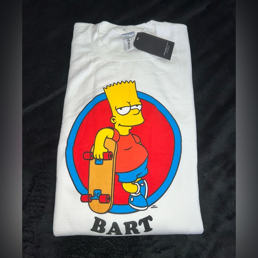 Junk Food Tees Clothing, Bart Simpson Skater, Crew Neck Sweatshirt Unisex Sz XL